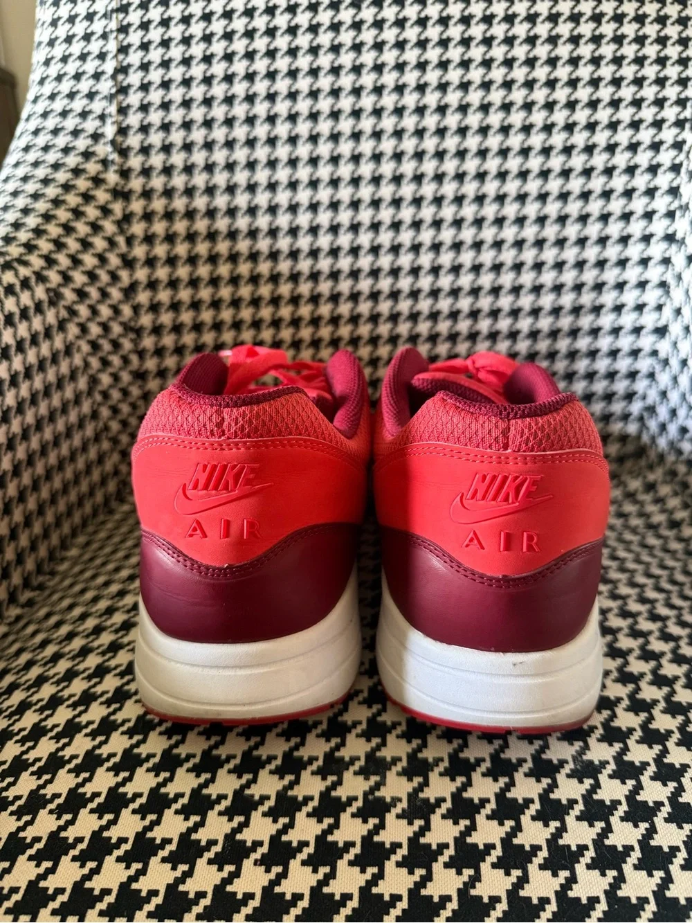 Nike Air Max Men’s Red and Burgundy Athletic Sneakers